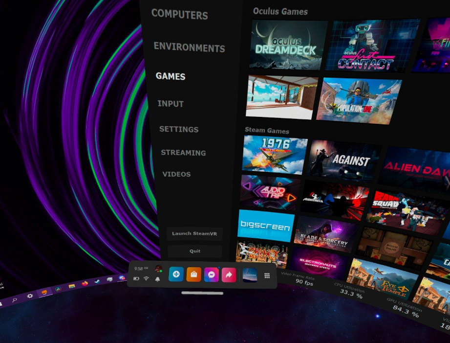 Oculus quest virtual store desktop steam vr